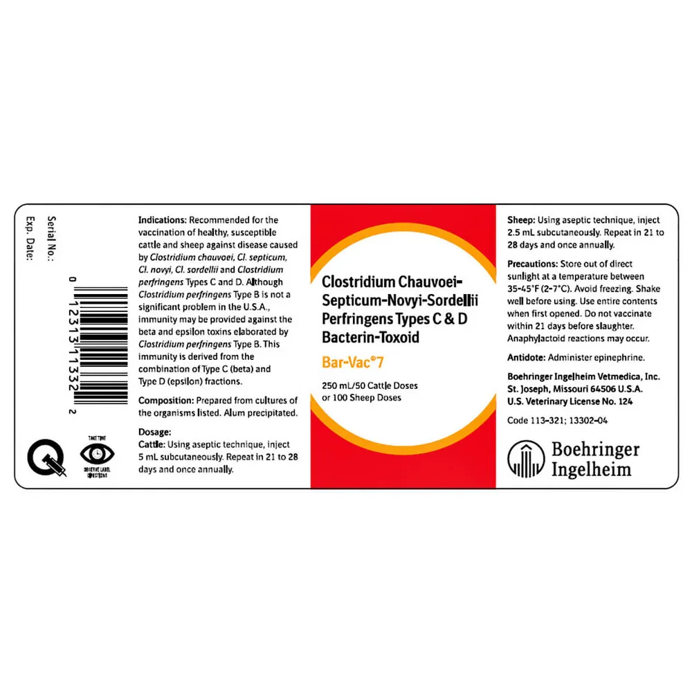 Boehringer Ingelheim Bar-Vac 7 Cattle And Sheep Vaccine 2 Boehringer Ingelheim Bar-Vac 7 Cattle And Sheep Vaccine - Image 2