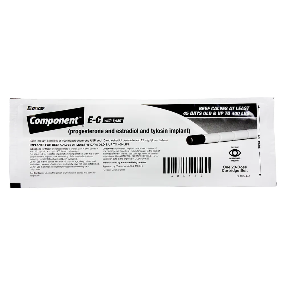 Component E-C With Tylan Cattle Implants 1 Component E-C With Tylan Cattle Implants