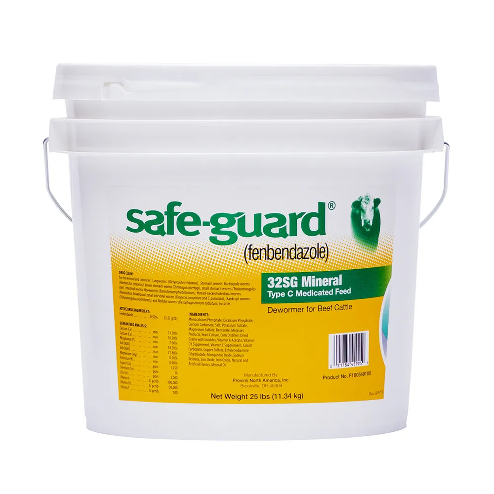 Safe-Guard 32SG Mineral Type C Medicated Dewormer Beef Cattle Feed 1 Safe-Guard 32SG Mineral Type C Medicated Dewormer Beef Cattle Feed