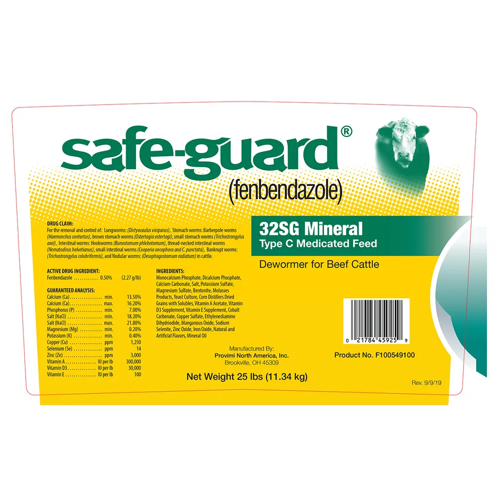 Safe-Guard 32SG Mineral Type C Medicated Dewormer Beef Cattle Feed 2 Safe-Guard 32SG Mineral Type C Medicated Dewormer Beef Cattle Feed - Image 2