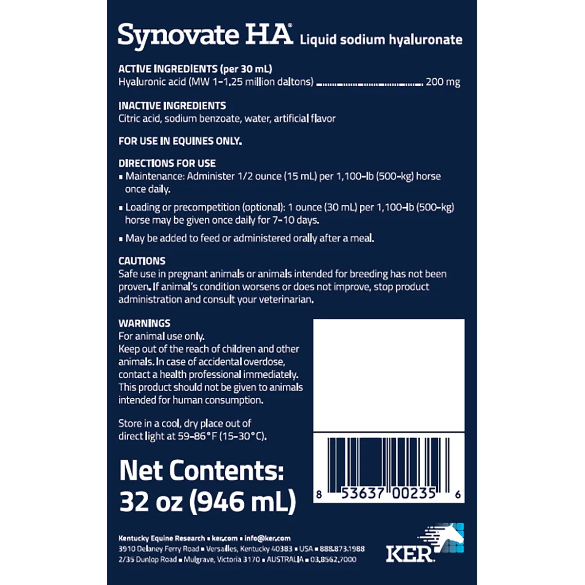 Synovate HA Joint Horse Supplement 2 Synovate HA Joint Horse Supplement - Image 2